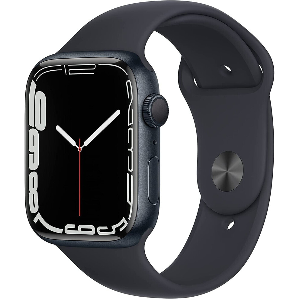 Apple Watch Series 7 GPS, 45mm Midnight Aluminum Case with Midnight Sport Band - Regular GPS 45mm Midnight