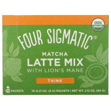 Four Sigmatic, Think, Bio-Matcha-Latte-Mischung mit Löwenmähnenpilzen, 10 Beutel, je 0,21 Unzen (6 g)