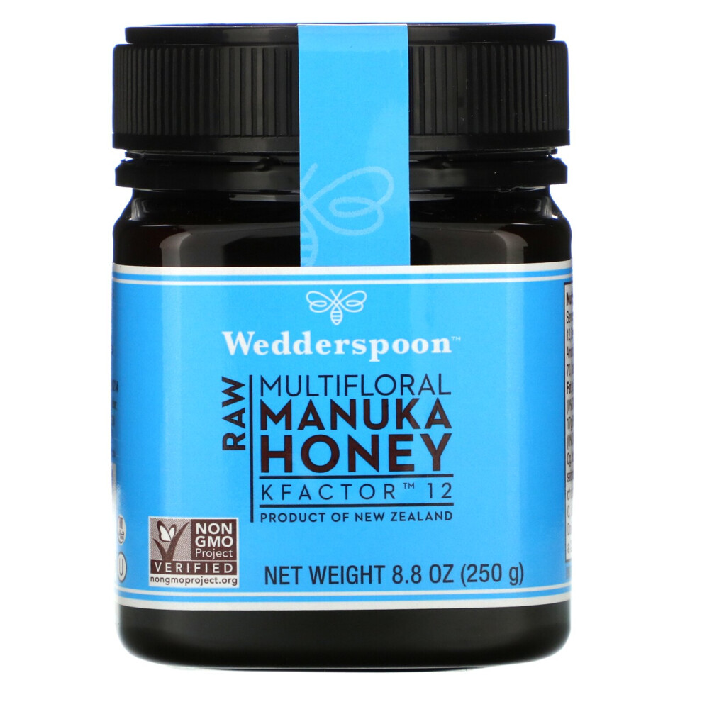 Wedderspoon , Raw Multifloral Manuka Honey, Kfactor 12, 8.8 Oz (250 G)