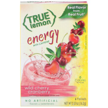 True Citrus, True Lemon, Energie, Wilde Kirsche Cranberry, 6 Beutel à 0,095 oz (2,7 g)