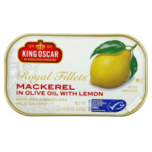 King Oscar, Royal Fillets, Mackerel In Olive Oil With Lemon, 4.05 oz ( 115 g)