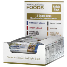California Gold Nutrition, Foods, Variety Pack Snack Bars, 12 Bars, 1.4 oz (40 g) Each
