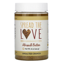 Spread The Love, Mandelbutter, ungesalzen knusprig, 16 Unzen (454 g)