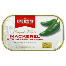 King Oscar, Royal Fillets, Mackerel With Jalapeno Peppers, 4.05 oz (115 g)