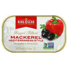 King Oscar, Royal Fillets, Mackerel Mediterranean Style, 4.05 oz (115 g)