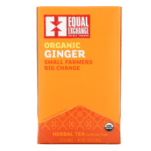 Equal Exchange, Gingembre Biologique, Tisane, Sans Caféine, 20 Sachets, 1,05 oz (30 g)