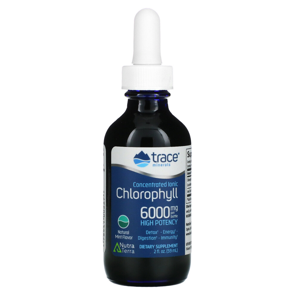 Trace Minerals Â® Trace Minerals Concentrated Ionic Chlorophyll, Natural Mint, 6,000 Mg, 2 Fl Oz (59 Ml)