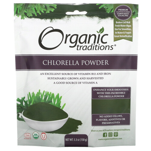 Organic Traditions, Poudre de Chlorelle, 5,3 oz (150 g)