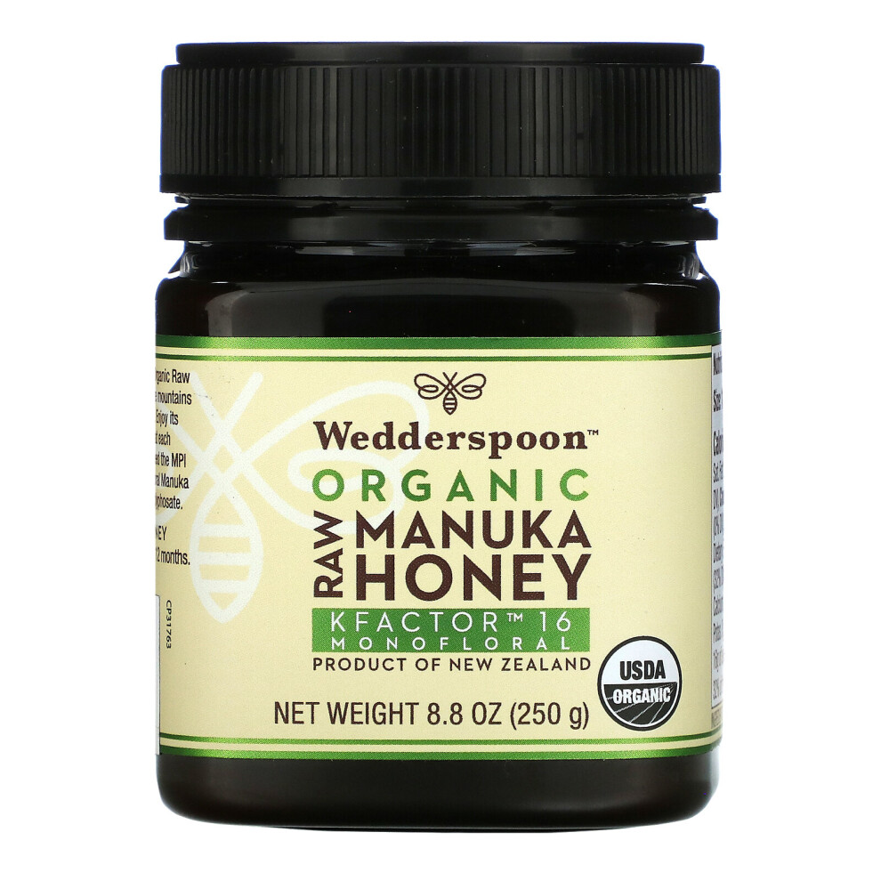 Wedderspoon , Organic Raw Manuka Honey, Kfactor 16, 8.8 Oz (250 G)