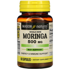 Mason Natural, Ganze Moringa Kräuter, 500 mg, 60 Kapseln
