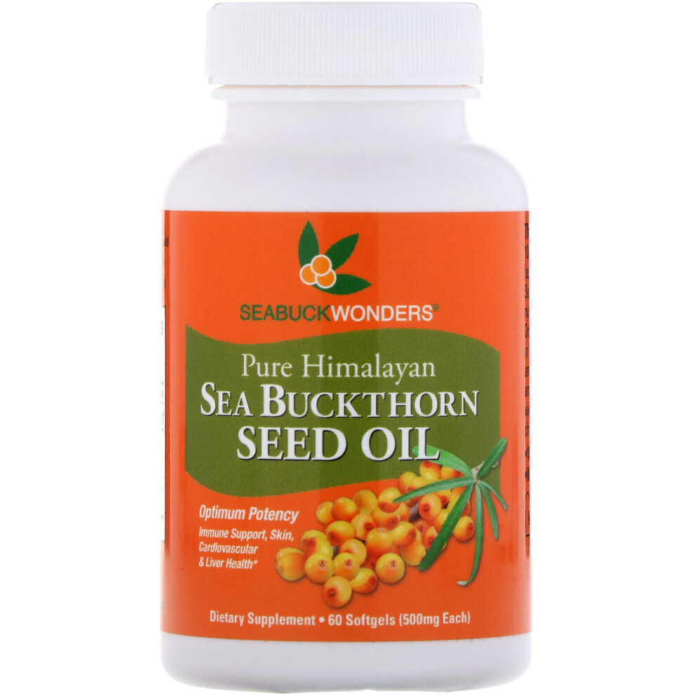Seabuckwonders , Sea Buckthorn Seed Oil, 500 Mg, 60 Softgels