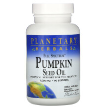 Planetary Herbals, Vollspektrum Kürbiskernöl, 2.000 mg, 90 Softgels (1.000 mg pro Softgel)