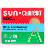 Sun Chlorella, Complément de Chlorelle, 500 mg, 120 Comprimés