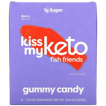 Kiss My Keto, Fischfreunde Gummibonbons, Beere, 6 Beutel, je 1,76 Unzen (50 g)
