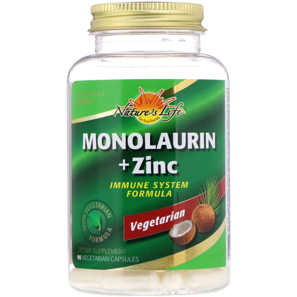 Nature's Life , Monolaurin + Zinc, 90 Vegetarian Capsules