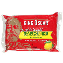 King Oscar, Wild Caught Sardines In Extra Virgin Olive Oil With Lemon, 3.75 oz (106 g)