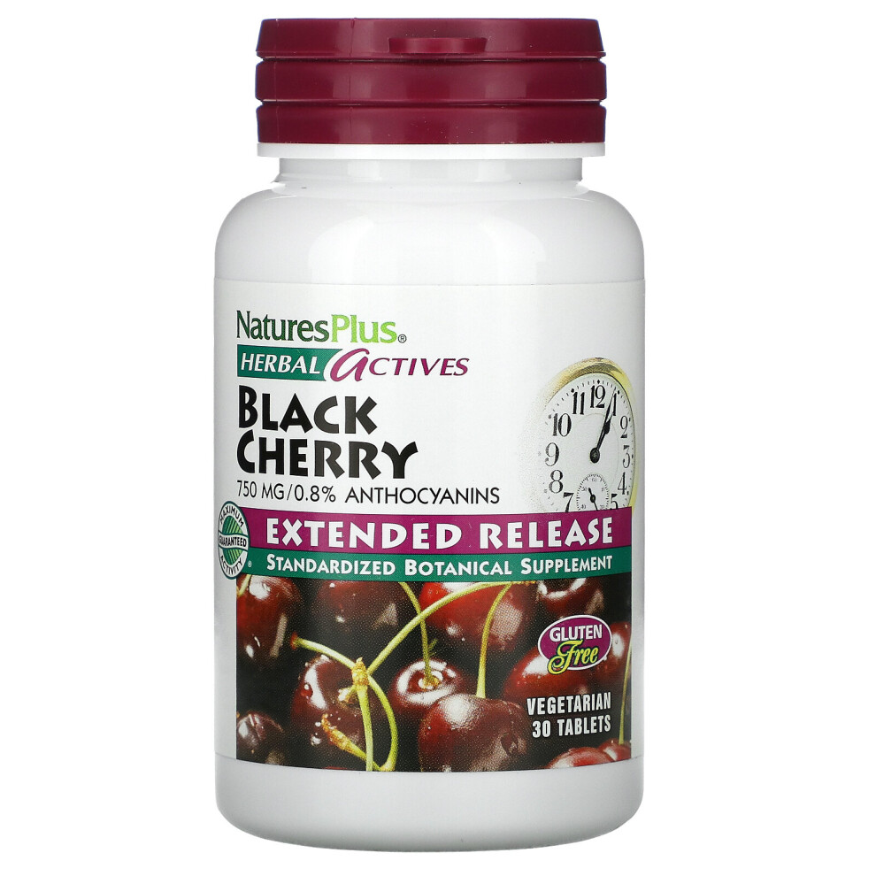 Naturesplus Black Herbal Actives, Cherry, 750 Mg, 30 Tablets