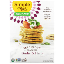 Simple Mills, Bio-Samenmehl-Cracker, Knoblauch & Kräuter, 4,25 Unzen (120 g)