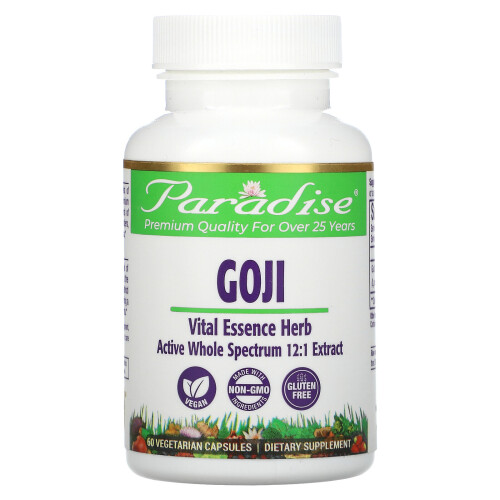 Paradise Herbs, Goji, 60 Vegetarische Kapseln