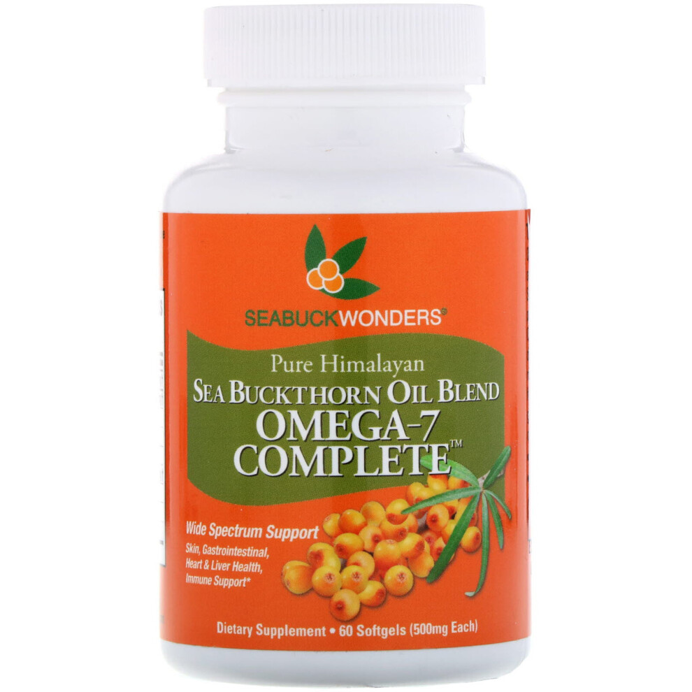 Seabuckwonders , Omega-7 Complete, Sea Buckthorn Oil Blend, 500 Mg, 60 Softgels