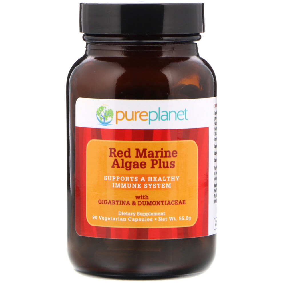 Pure Planet Red Marine Algae Plus - 90 Vegetarian Capsules, Plant-Based Algae Supplement