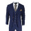 (44) Mens 3 Piece Navy Blue Birdseye Classic Suit 1