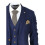 (44) Mens 3 Piece Navy Blue Birdseye Classic Suit 4