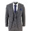 (36) Mens 3 Piece Grey With Blue Check Vintage Suit 1