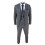 (36) Mens 3 Piece Grey With Blue Check Vintage Suit 2