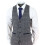(36) Mens 3 Piece Grey With Blue Check Vintage Suit 4