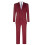 (44) Mens 3 Piece Wine Herringbone Wool Twed Retro Suit 3