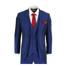 (38) Mens 3 Piece Shiny Royal Blue Classic Suit