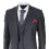 (38) Mens 3 Piece Charcoal Grey Classic Stitch Suit 5