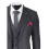 (38) Mens 3 Piece Charcoal Grey Classic Stitch Suit 6