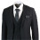 (46) Mens 3 Piece Plain Black Classic Retro Suit 5