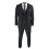 (46) Mens 3 Piece Plain Black Classic Retro Suit 6
