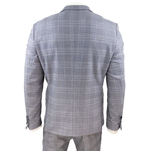 (46) Mens 3 Piece Grey Birdseye Check Classic Suit 2