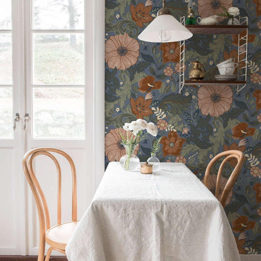 Sommarang Victoria Wallpaper Blue Galerie S13108 5901638005342