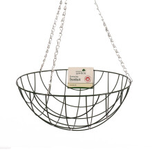 14" Wire Hanging Basket With Chain Kingfisher Bracket Garden Plant Décor Green