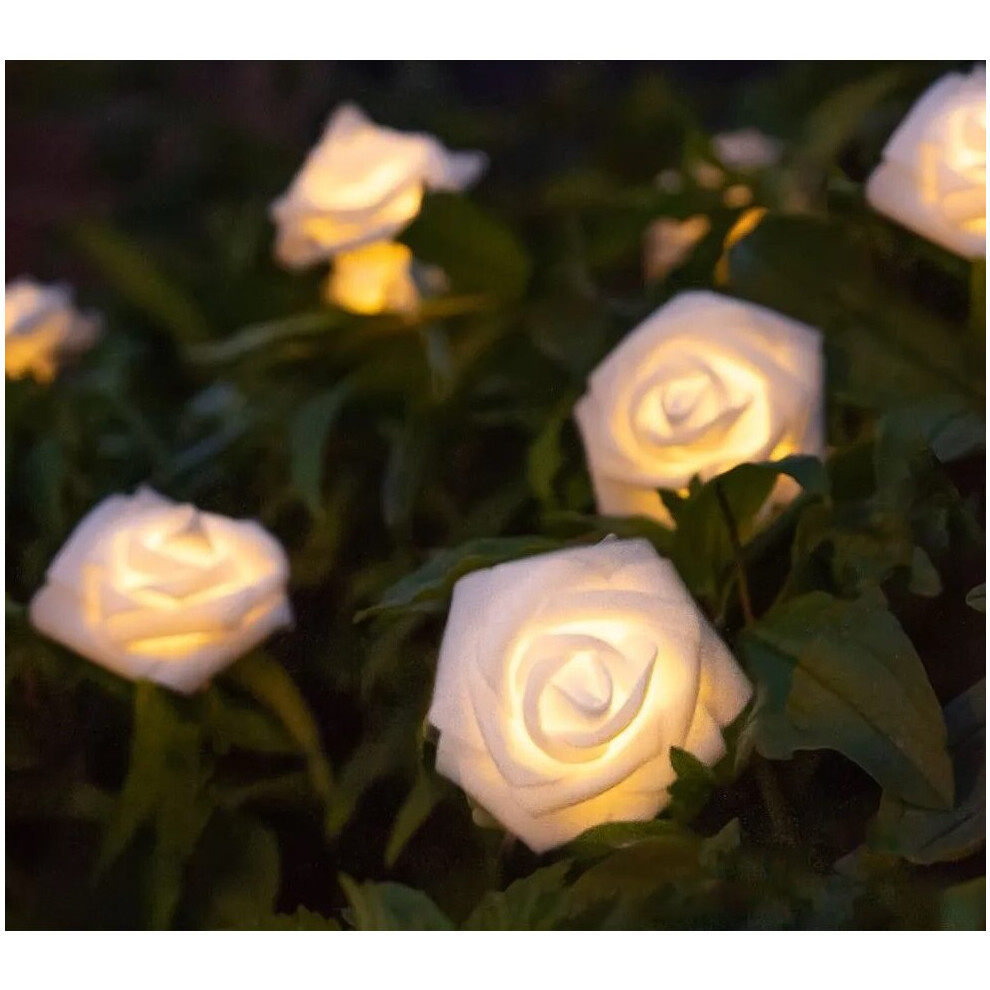 Solar Powered Garden 2 m x Rose Flower LED String Lights