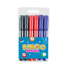 6 Pack Bingo Dabbers Markers Multi-Coloured Pens For Bingo Tickets