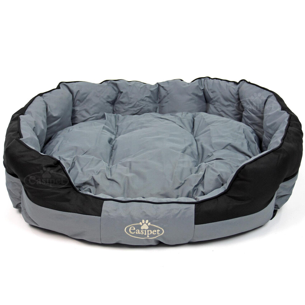 Waterproof Round Dog Bed in Grey/Black XL Easipet 74679