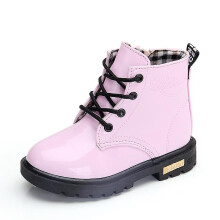 (Pink, 28) Kid Girls Snow Martin Waterproof Pu Leather Boots