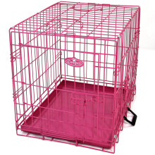 Dog Puppy Metal Training Cage in Pink 24in 21423