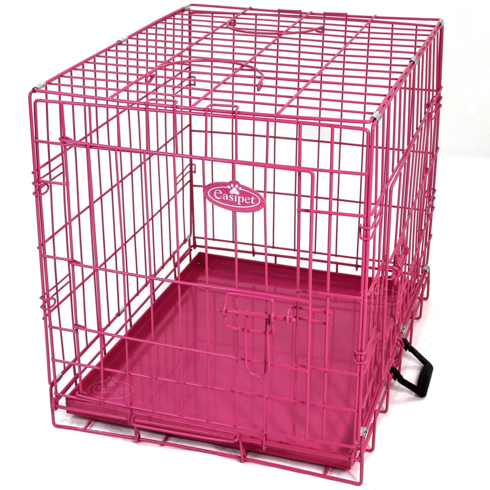 Dog Puppy Metal Training Cage in Pink 24in 21423
