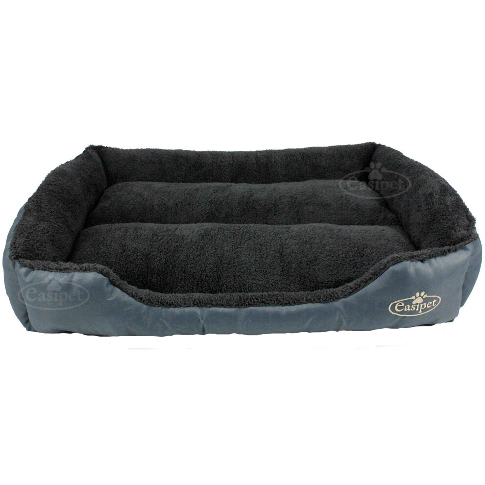XL Grey Faux Fur Dog Bed with Raised Sides, Waterproof Exterior, Machine Washable 30C - FED 67263-image-OPC-P9CM5PR-NEW