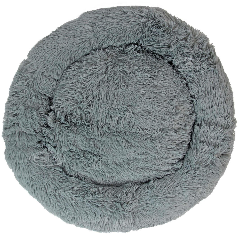 Dog Bed Fluffy Donut Cushion in Grey XL Actiaspet
