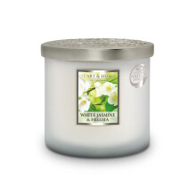 Heart & Home Jasmine & Freesia Twin Wick Scented Ellipse Candle In Glass Jar