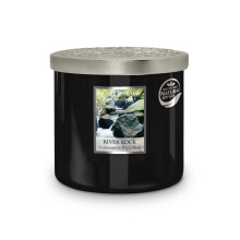Heart & Home River Rock Twin Wick Scented Ellipse Candle In Glass Jar
