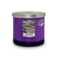 Heart & Home Lavender & Sage Twin Wick Scented Ellipse Candle In Glass Jar